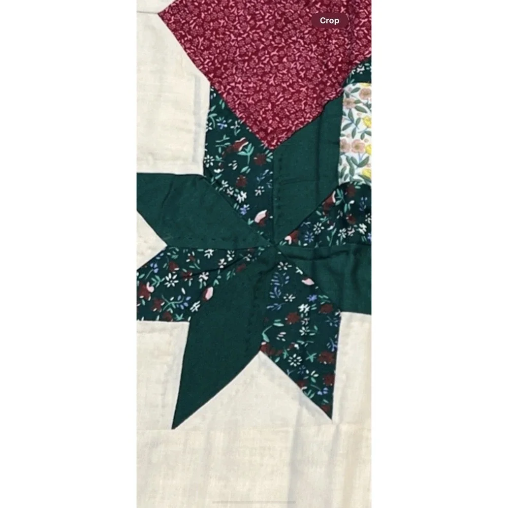 Vintage Patchwork STANDARD Pillow Shams High Country Linen Quilted STAR CROSS X3